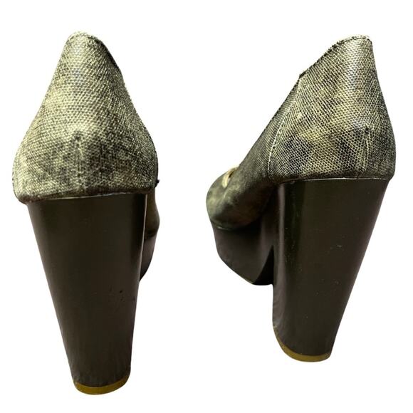 Rocket Dog heels platform chunky brown peep toe wedge size 8M - Picture 5 of 9